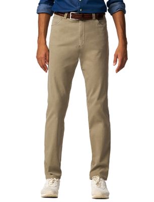 Meyer Meyer pantalon effen bruin katoen normale fit
