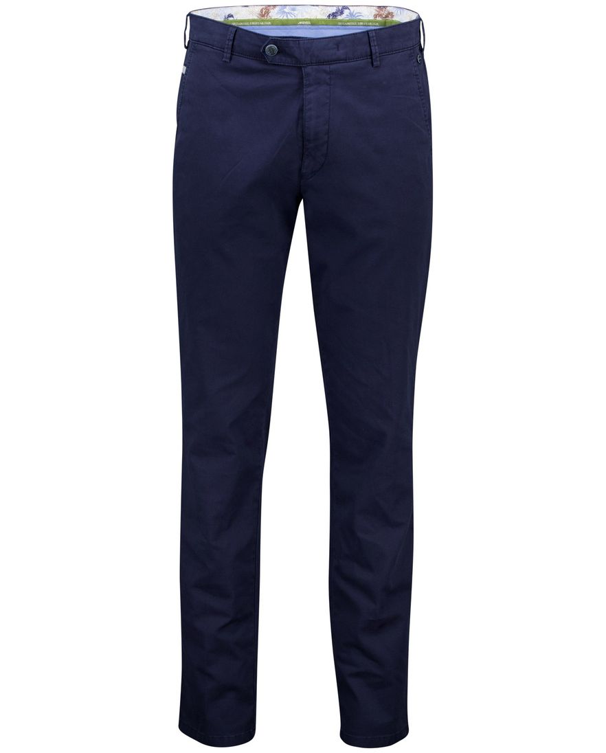 Meyer Pantalon flatfront Tokyo donkerblauw effen