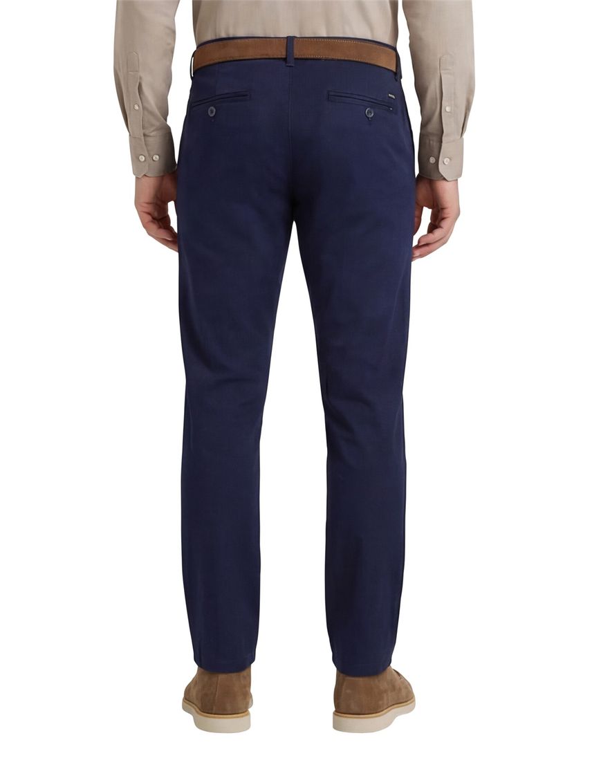 Meyer Pantalon flatfront Tokyo donkerblauw effen