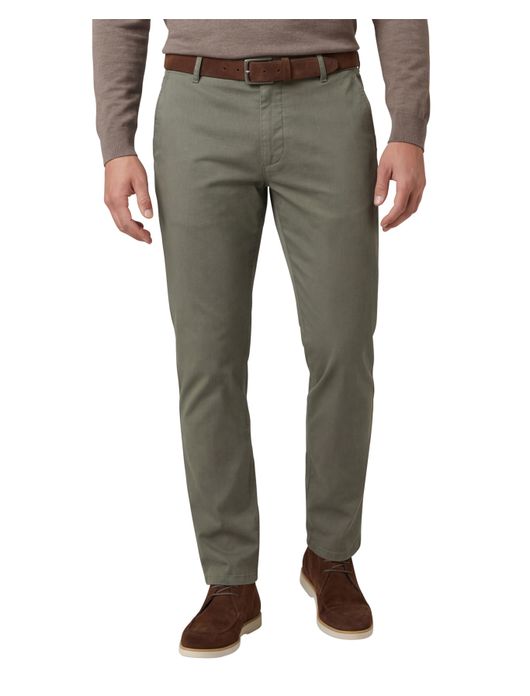 Meyer Pantalon katoen groen flatfront