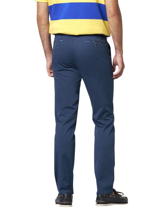 Meyer Pantalon katoen donkerblauw modern fit flatfront