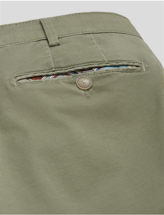 Meyer Pantalon katoen olijfgroen modern fit