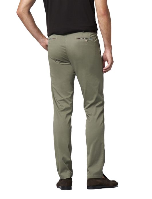 Meyer Pantalon katoen olijfgroen modern fit