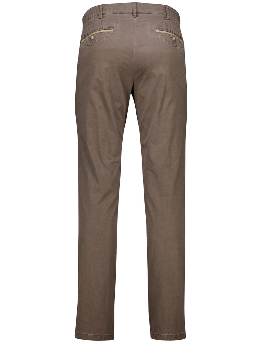 katoenen Meyer pantalon Chicago bruin effen normale fit