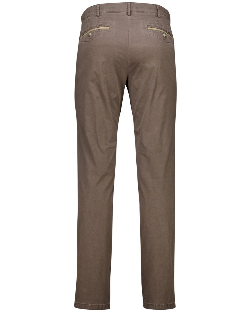 Meyer pantalon Chicago bruin effen normale fit katoen