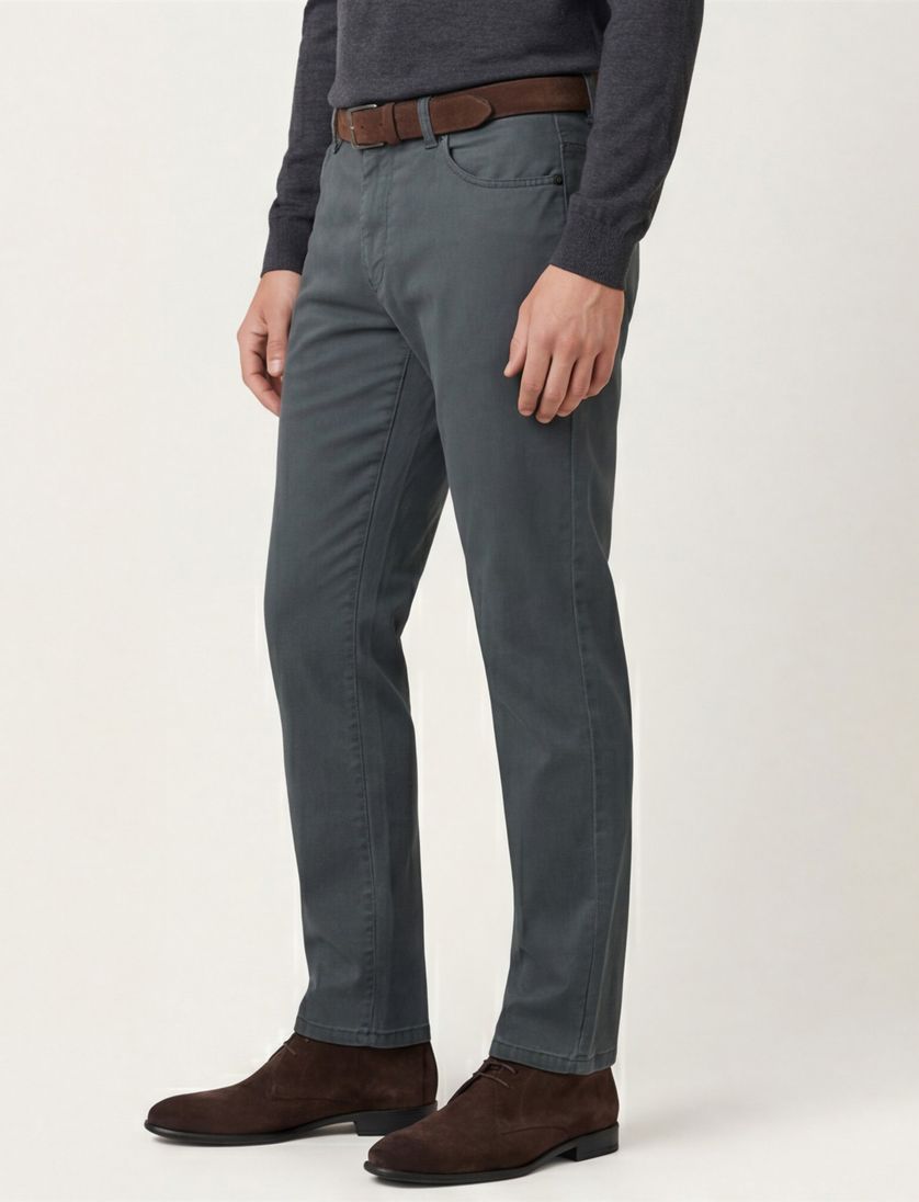 Meyer Dublin Pantalon blauw 5-pocket katoen