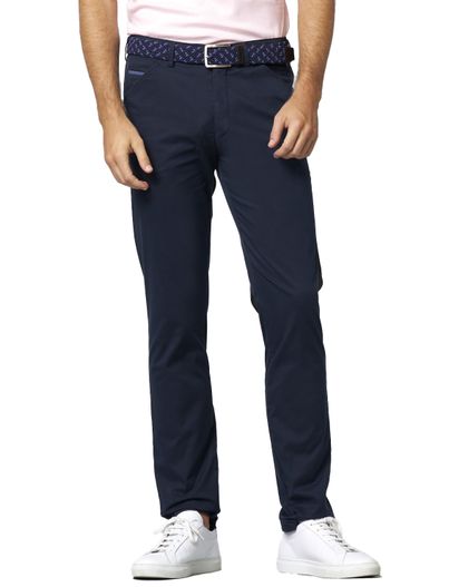 Meyer Meyer Chicago katoenen broek donkerblauw