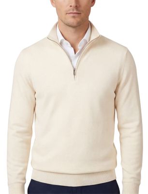 Profuomo Profuomo luxe half zip trui off white