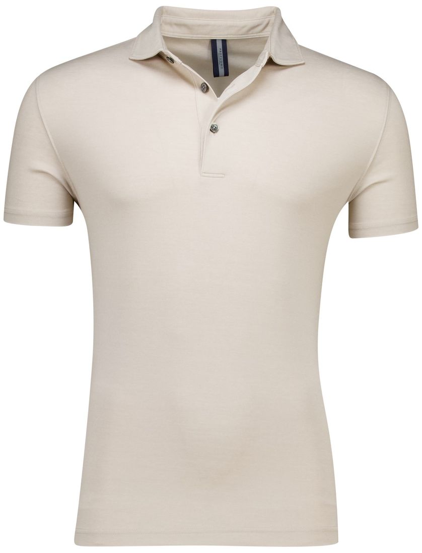 katoenen Profuomo polo beige 3-knoops normale fit