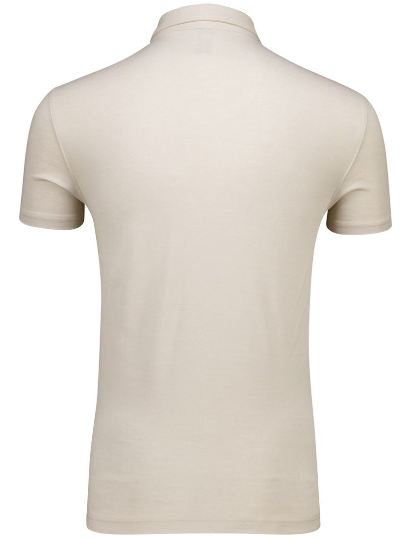 katoenen Profuomo polo beige 3-knoops normale fit