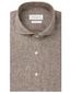 Profuomo casual linnen overhemd bruin