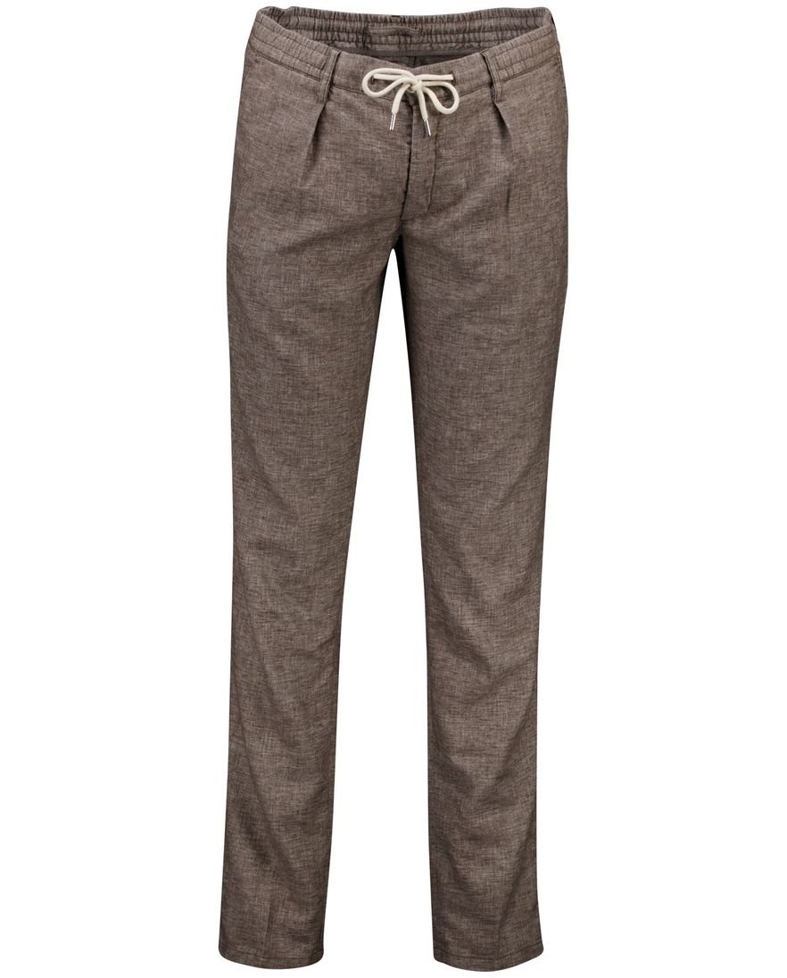 Profuomo linnen-blend sportcord pantalon taupe