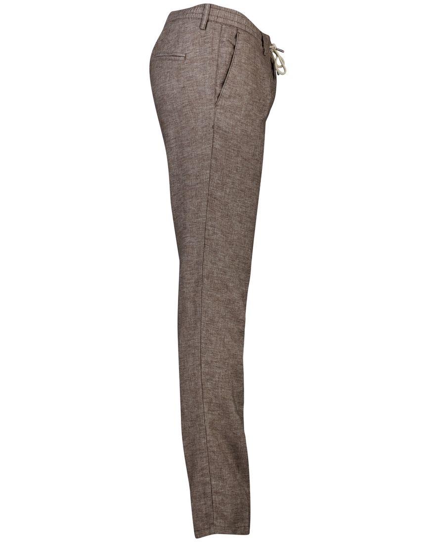Profuomo linnen-blend sportcord pantalon taupe