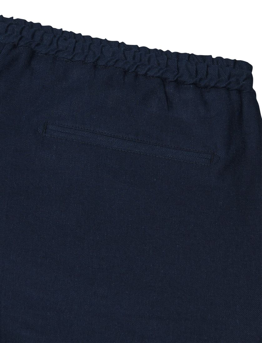 Profuomo broek donkerblauw effen linnen sportcord