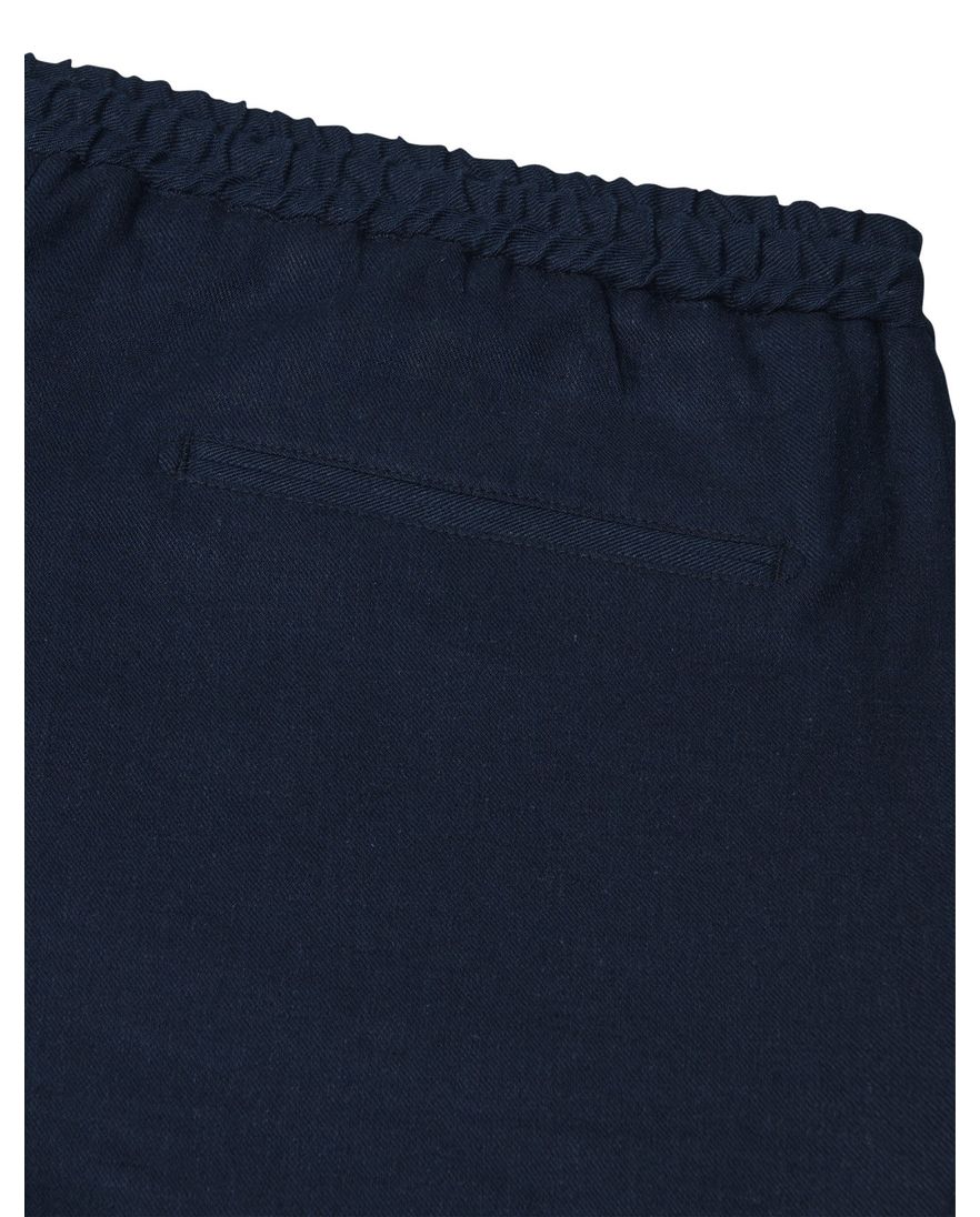 Profuomo broek donkerblauw effen linnen sportcord