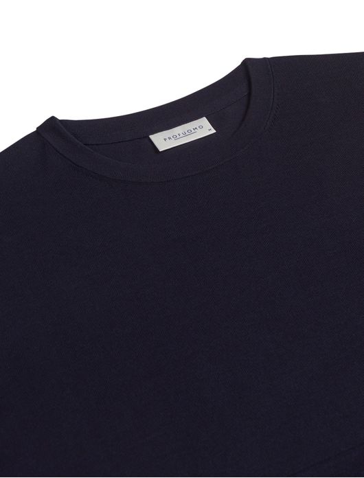 Profuomo t-shirt donkerblauw gemêleerd lyocell