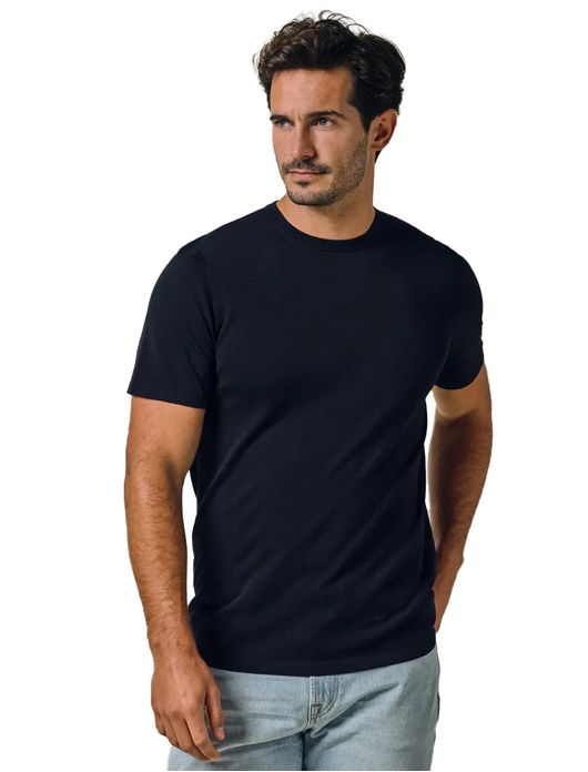 Profuomo t-shirt donkerblauw gemêleerd lyocell
