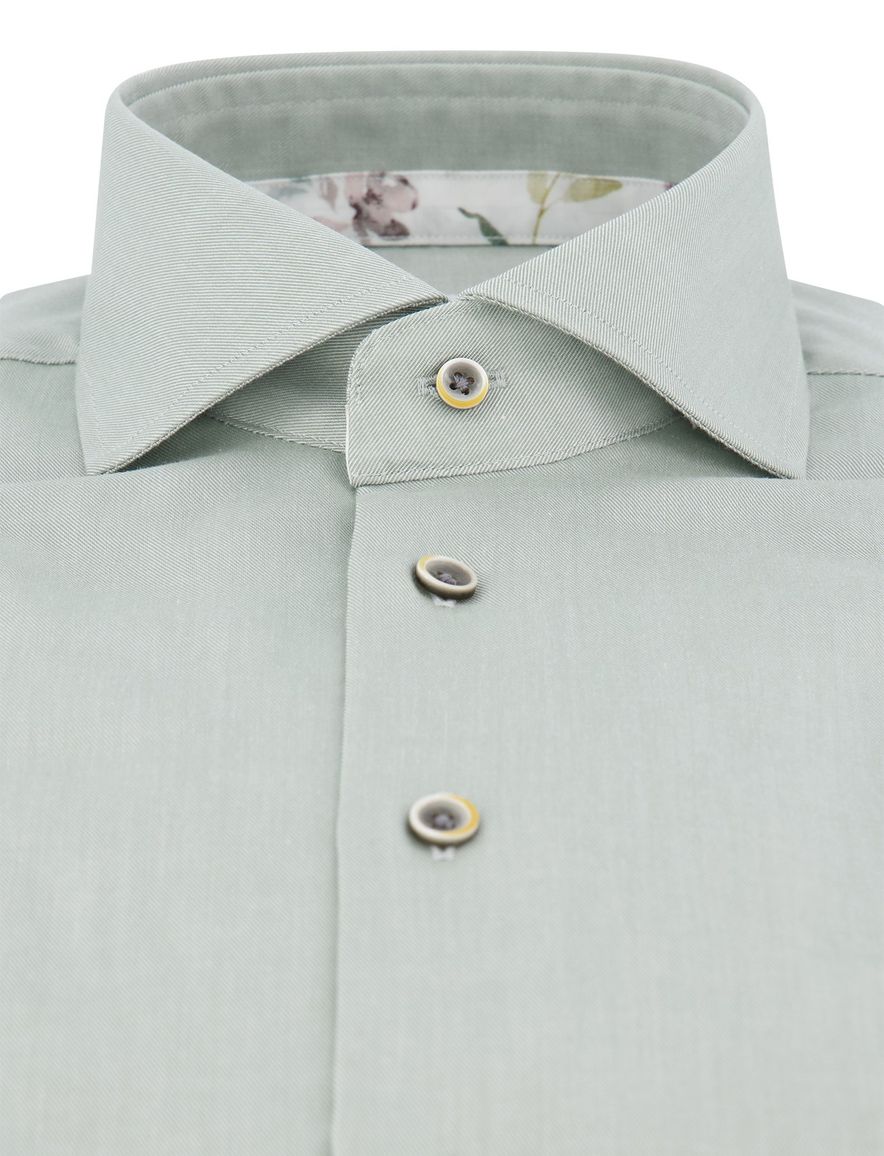 Michaelis overhemd effen groen strijkvrij slim fit