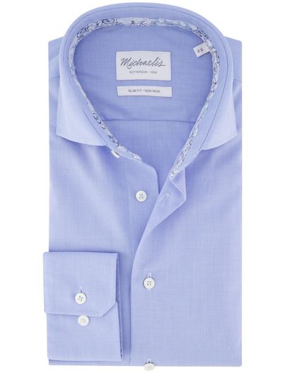Michaelis Michaelis overhemd lichtblauw strijkvrij katoen