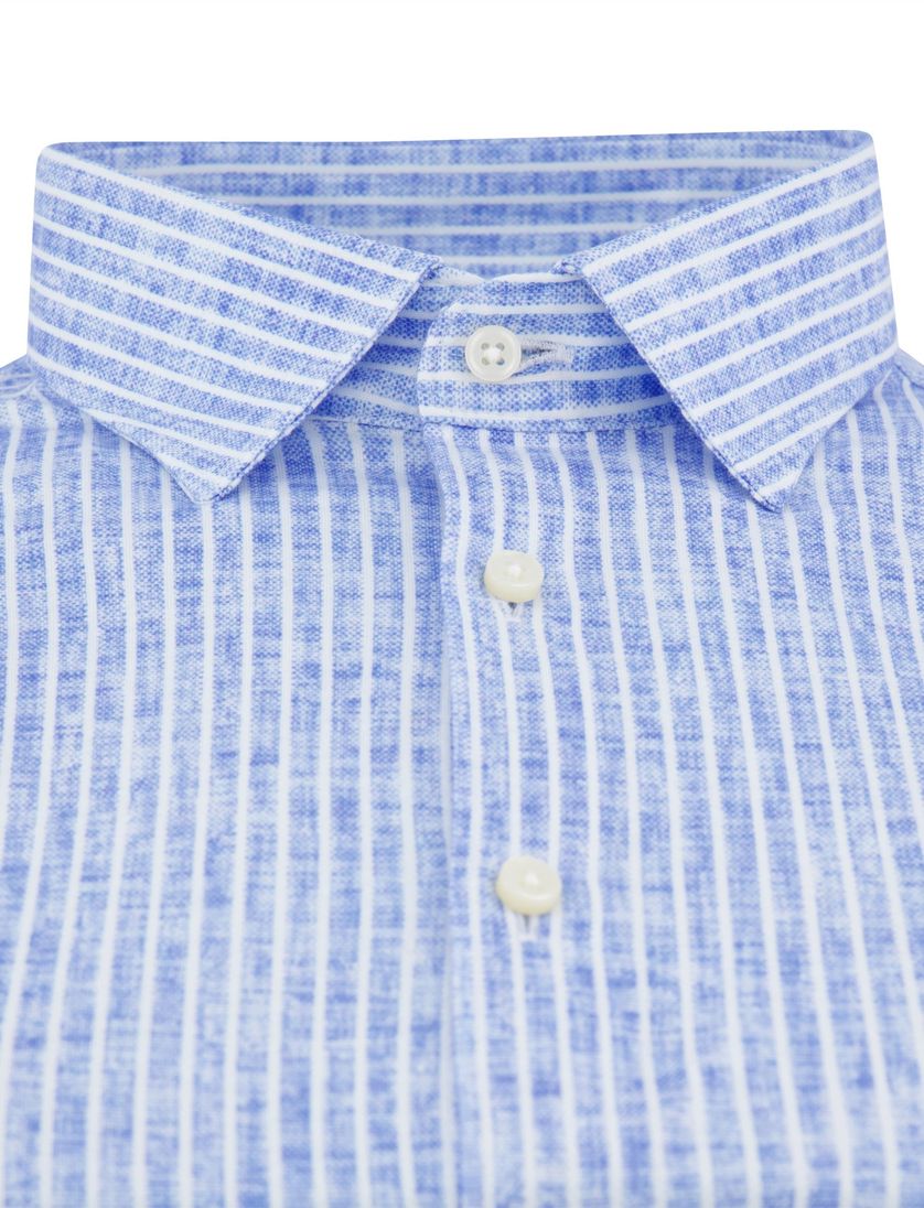 Desoto overhemd korte mouw jersey blauw gestreept