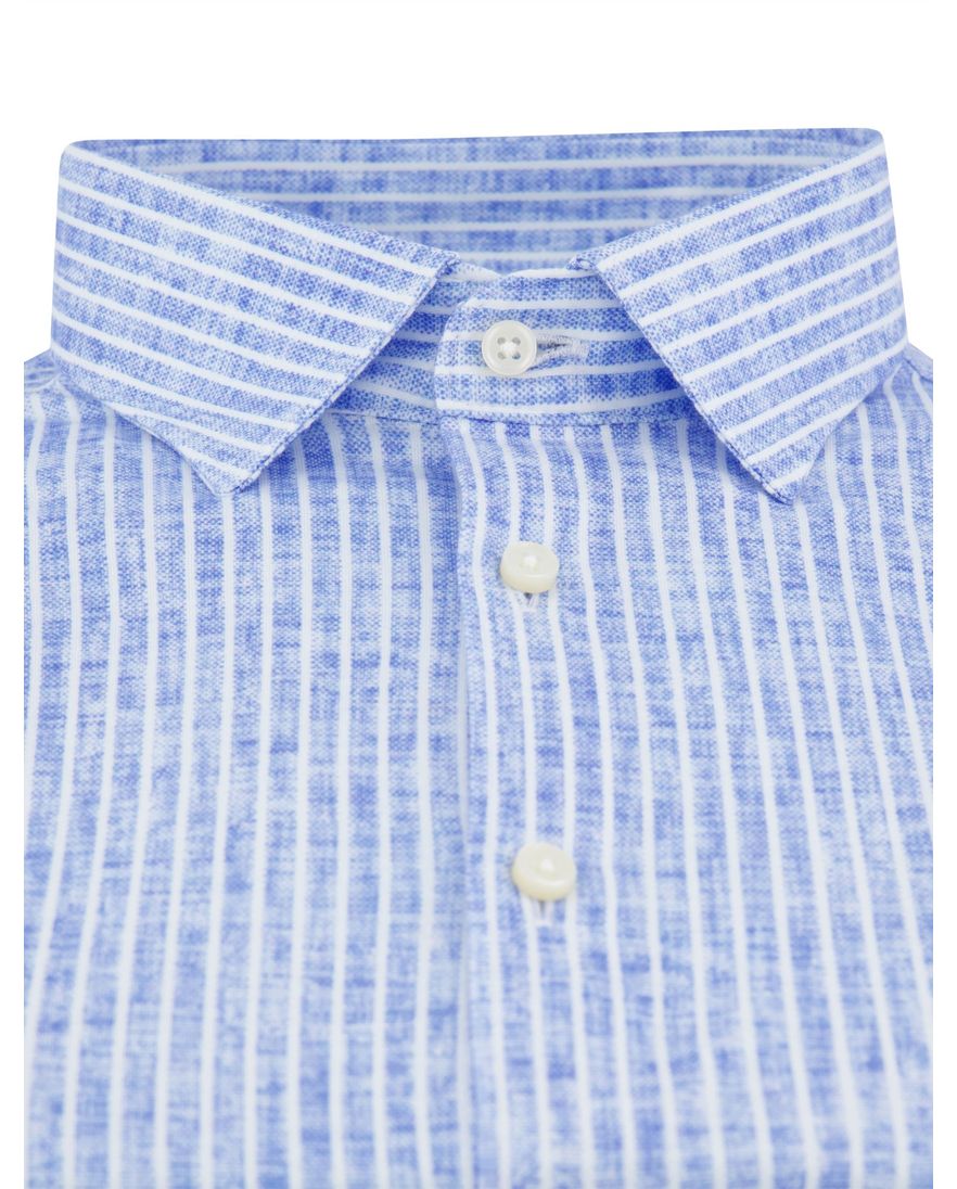 Desoto overhemd korte mouw jersey blauw gestreept