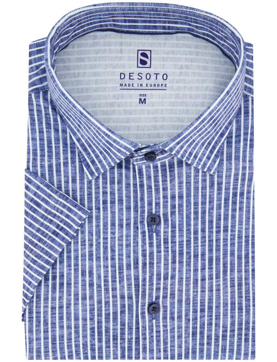 Desoto overhemd donkerblauw gestreept