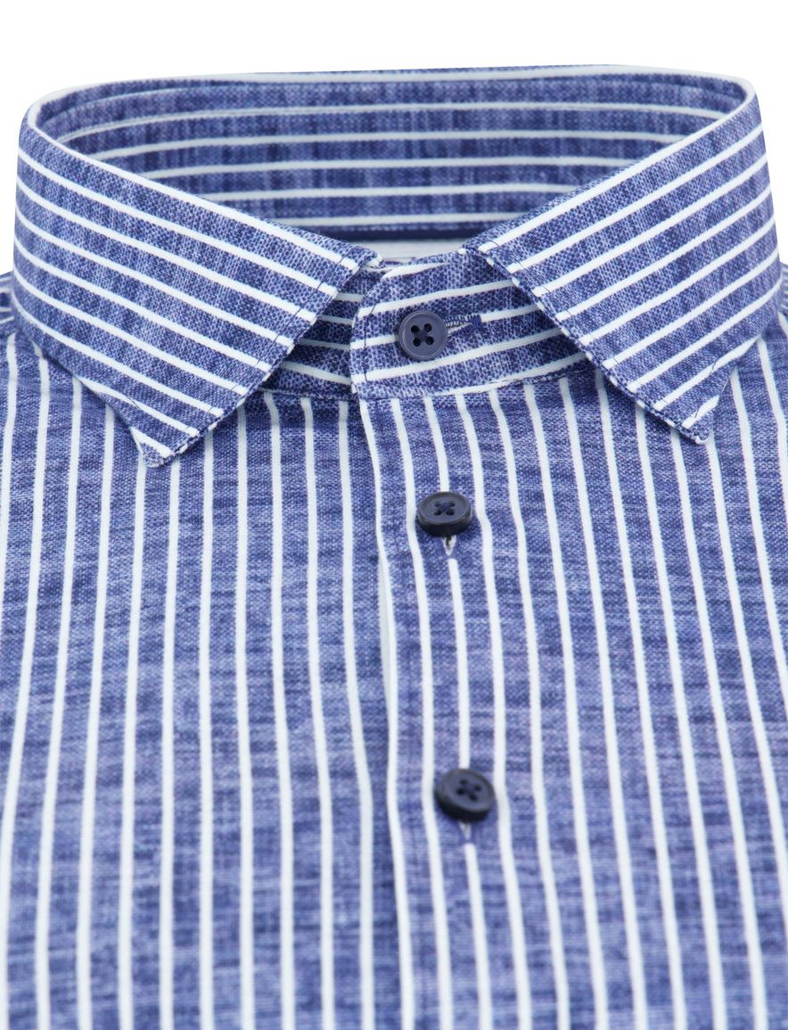 Desoto overhemd donkerblauw gestreept