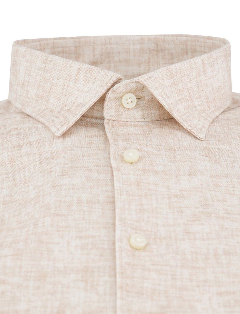 Desoto overhemd beige katoen slim fit