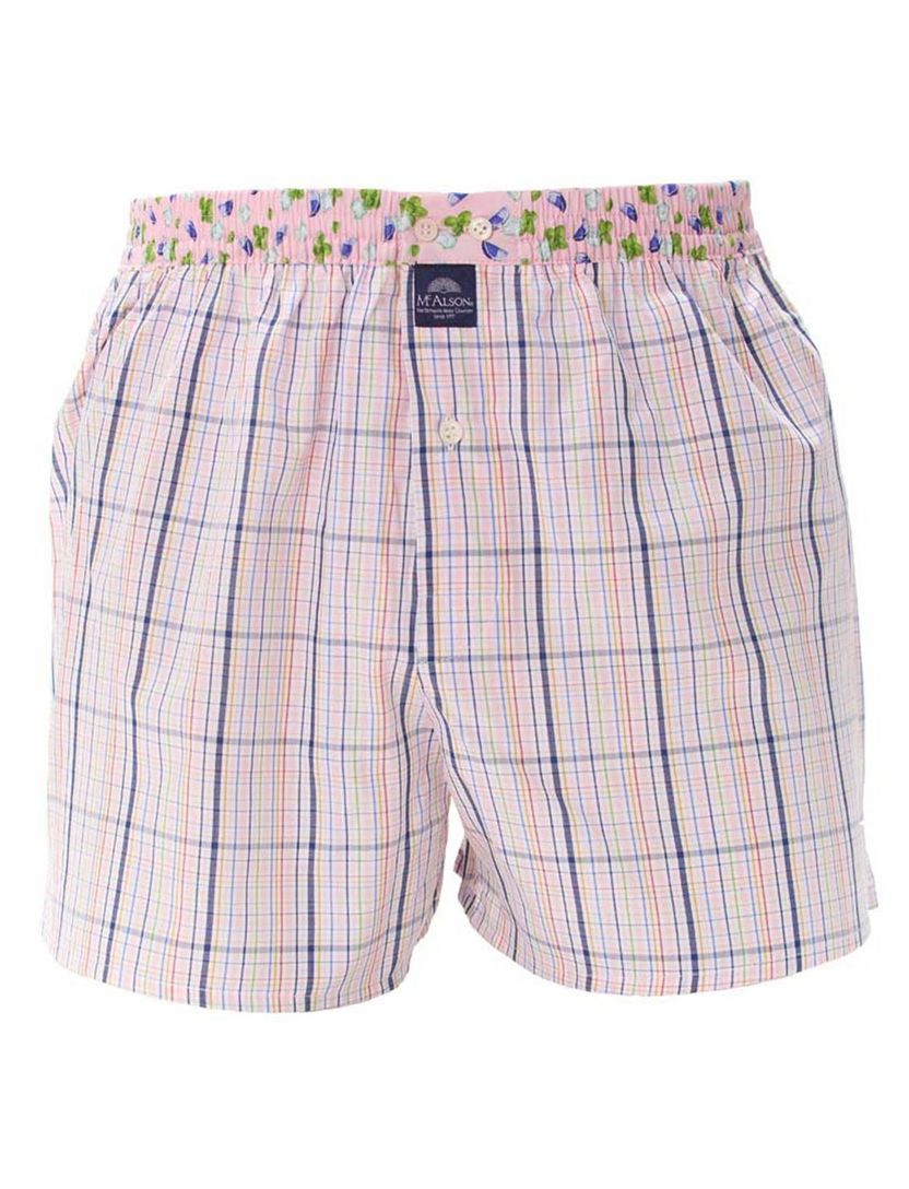 Mc Alson boxershort roze geruit met print