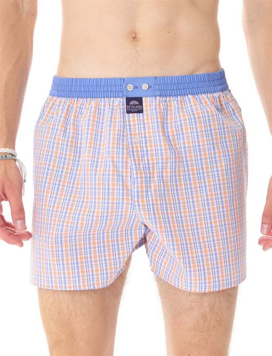 Mc Alson boxershort blauw oranje geruit