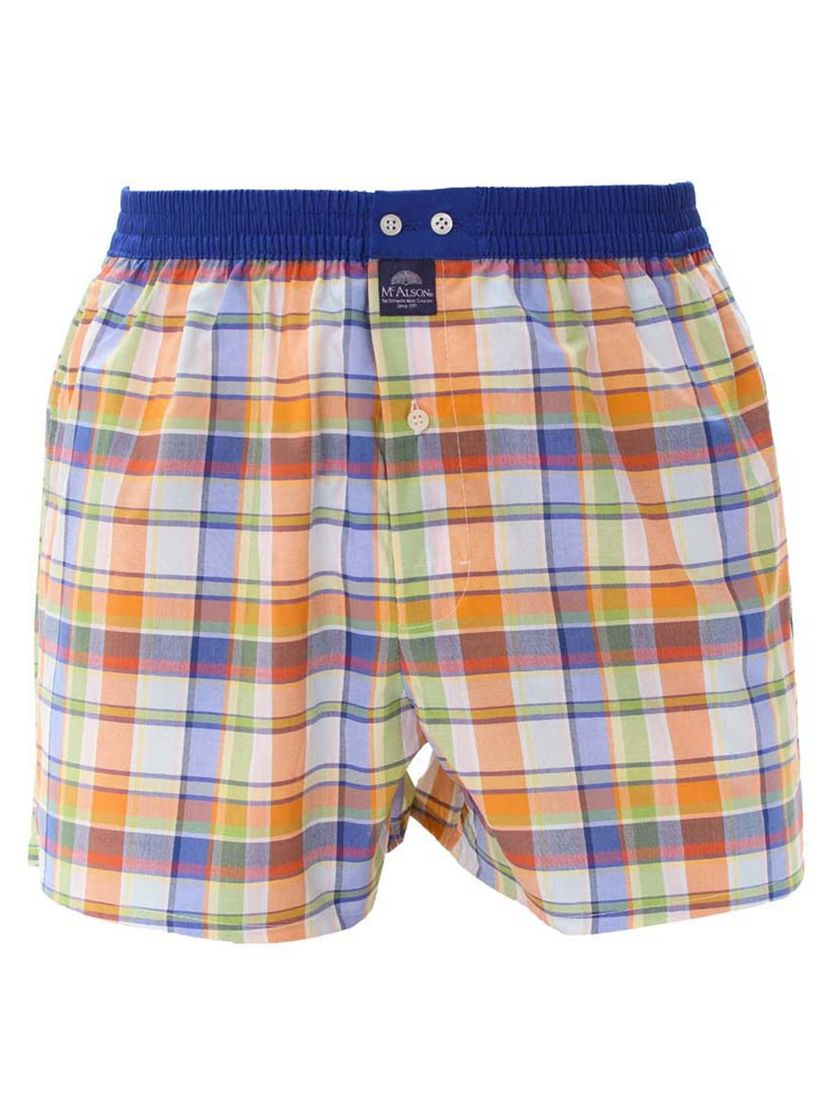 Mc Alson boxershort geruit oranje katoen