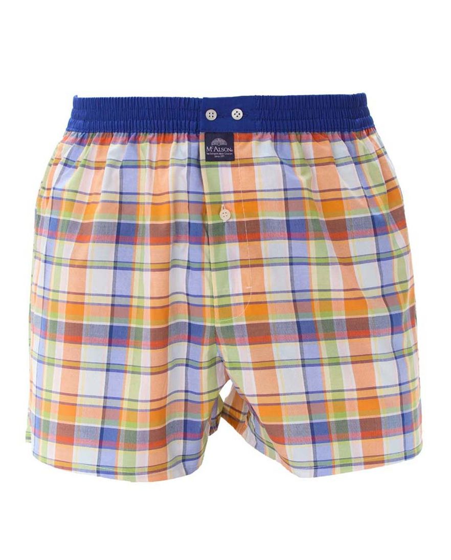 Mc Alson boxershort geruit oranje multicolor