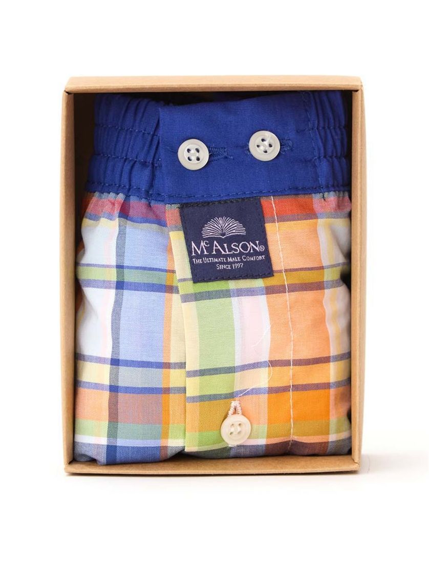 Mc Alson boxershort geruit oranje katoen