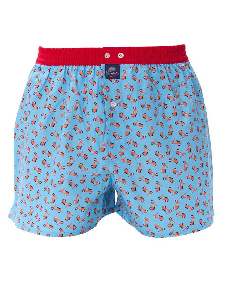 Mc Alson boxershort lichtblauw rode scooters