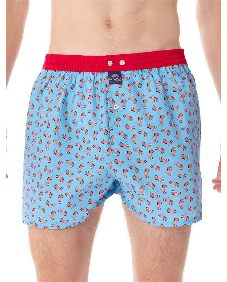 Mc Alson boxershort lichtblauw rode scooters