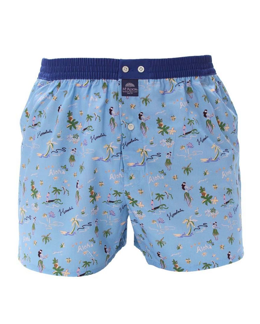 Mc Alson boxershort lichtblauw geprint multicolor katoen