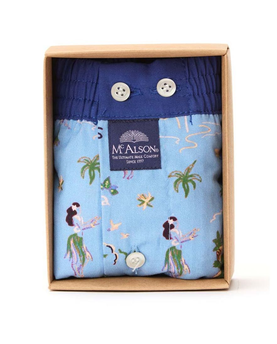 Mc Alson boxershort lichtblauw geprint multicolor katoen