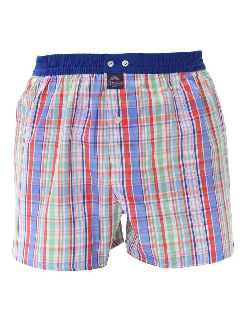 Mc Alson boxershort geruit blauw katoen