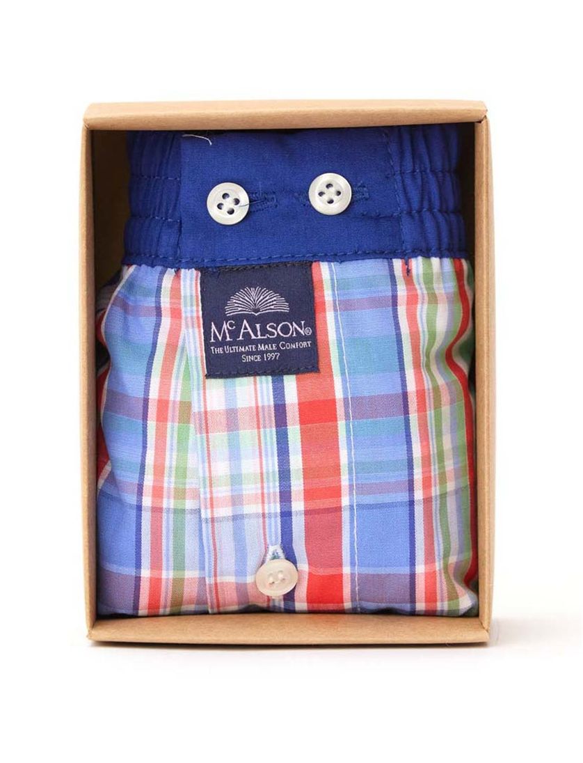 Mc Alson boxershort geruit blauw katoen