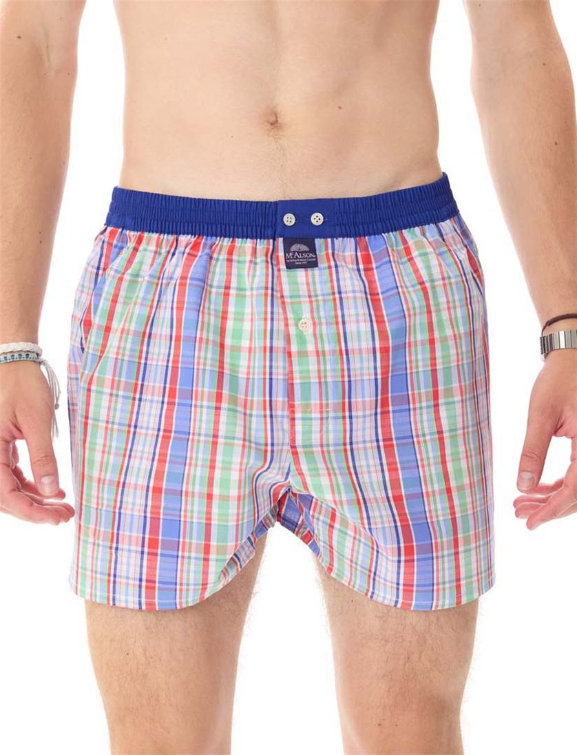 Mc Alson boxershort geruit blauw katoen