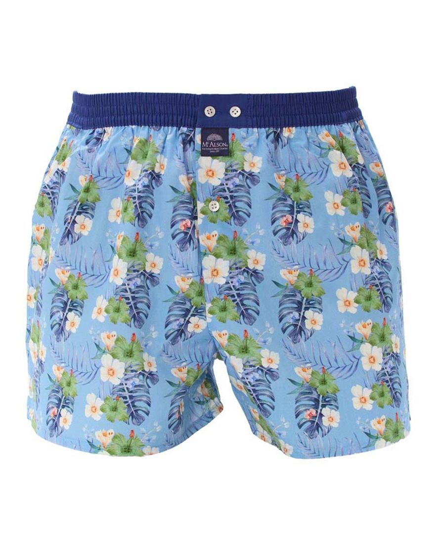 Mc Alson boxershort lichtblauw bloemen multicolor