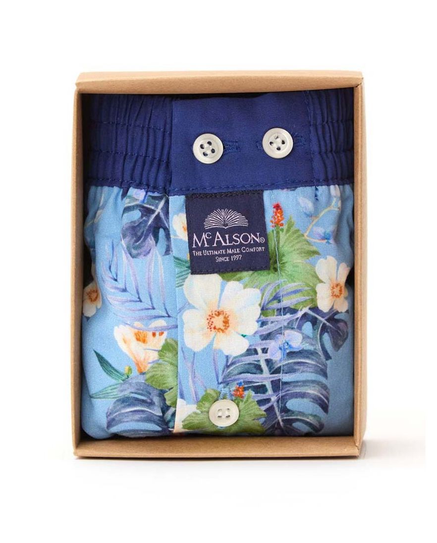 Mc Alson boxershort lichtblauw bloemen multicolor