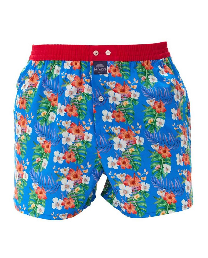 Mc Alson boxershort blauw bloemen multicolor
