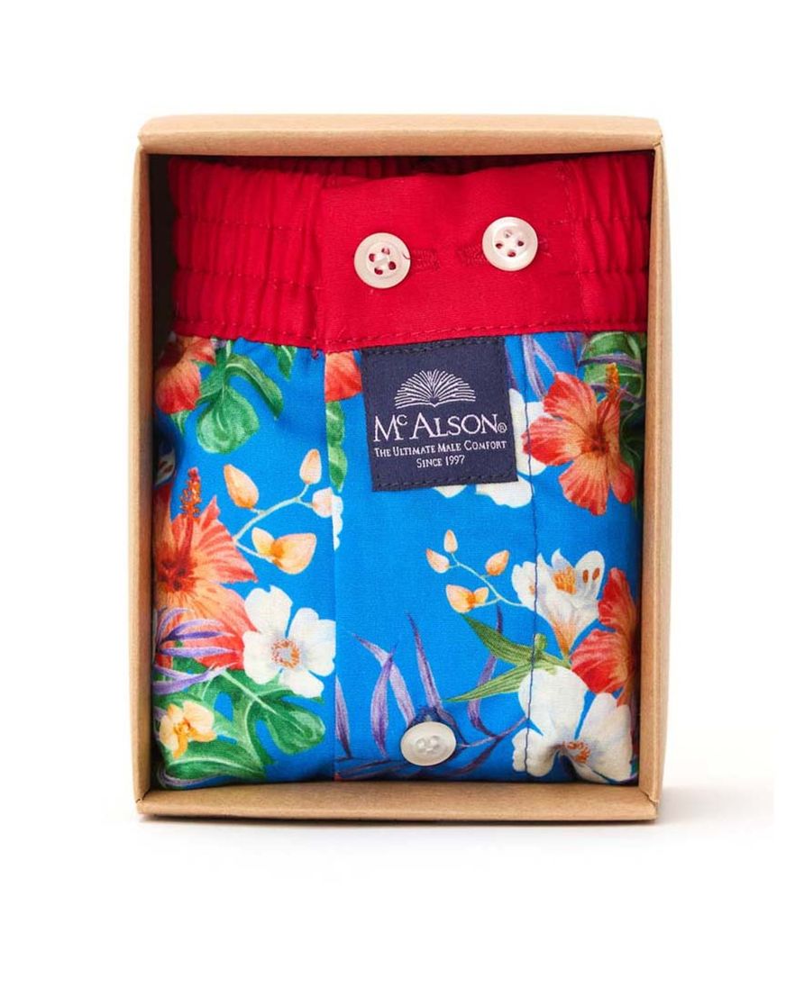 Mc Alson boxershort blauw bloemen multicolor