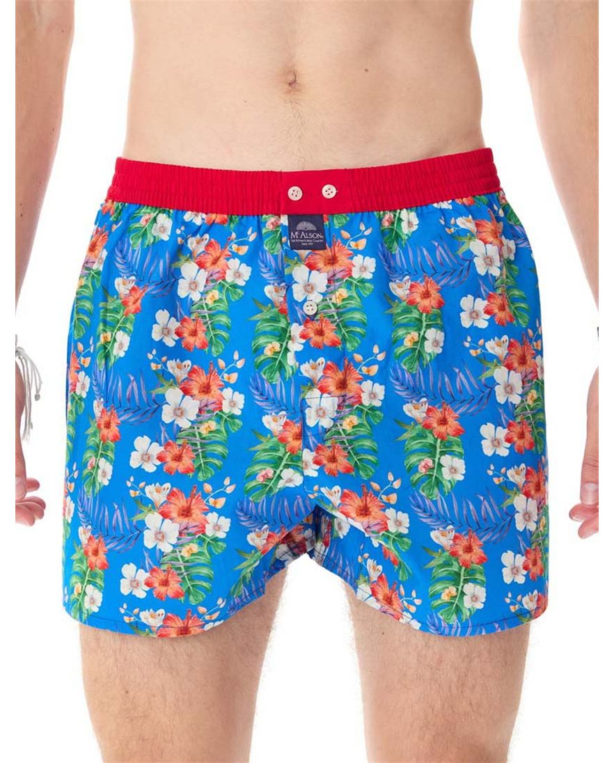 Mc Alson boxershort blauw bloemen multicolor