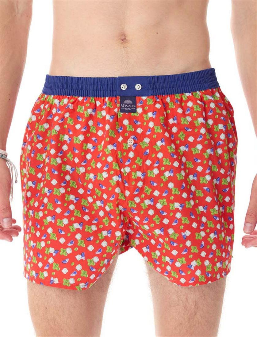 Mc Alson boxershort rood geprint katoen