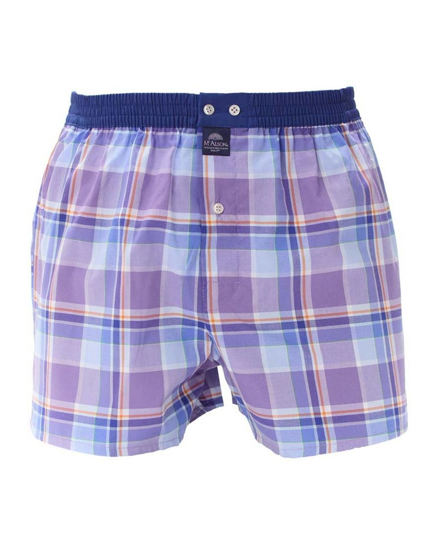 Mc Alson boxershort blauw geblokt multicolor