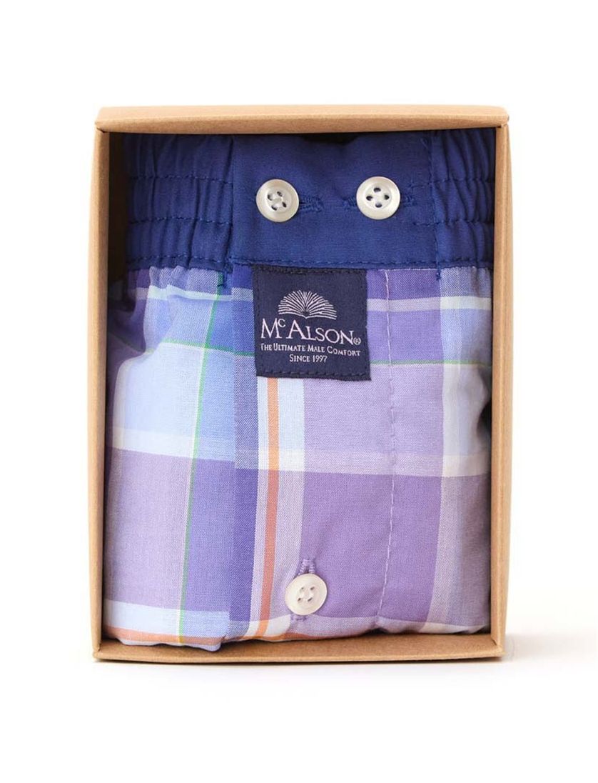Mc Alson boxershort blauw geblokt katoen