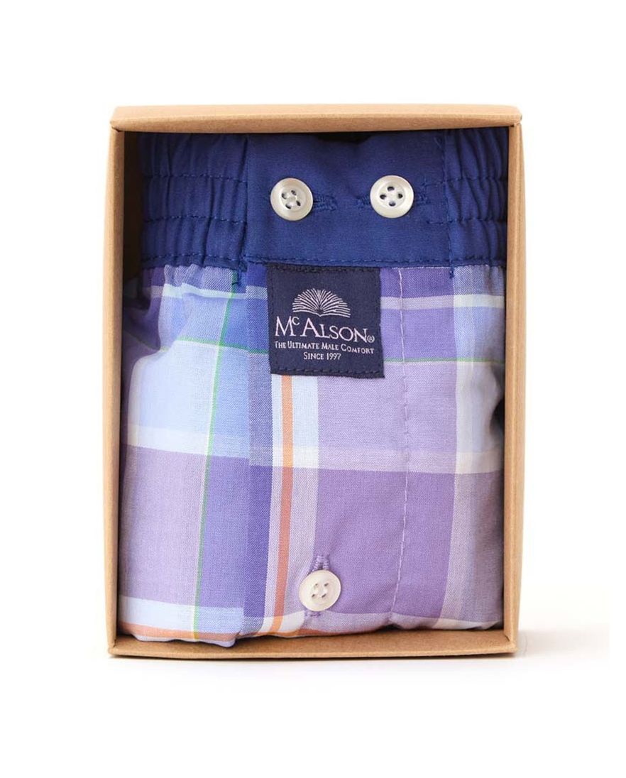 Mc Alson boxershort blauw geblokt multicolor