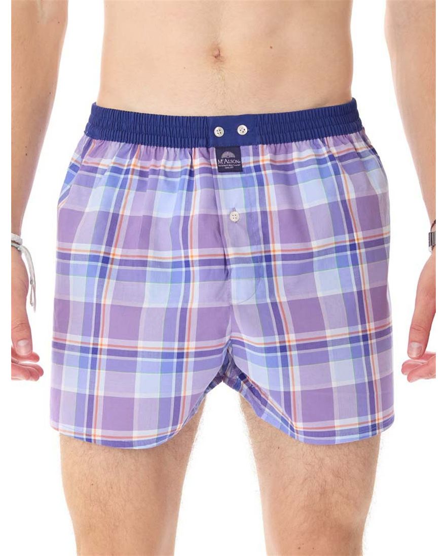 Mc Alson boxershort blauw geblokt multicolor